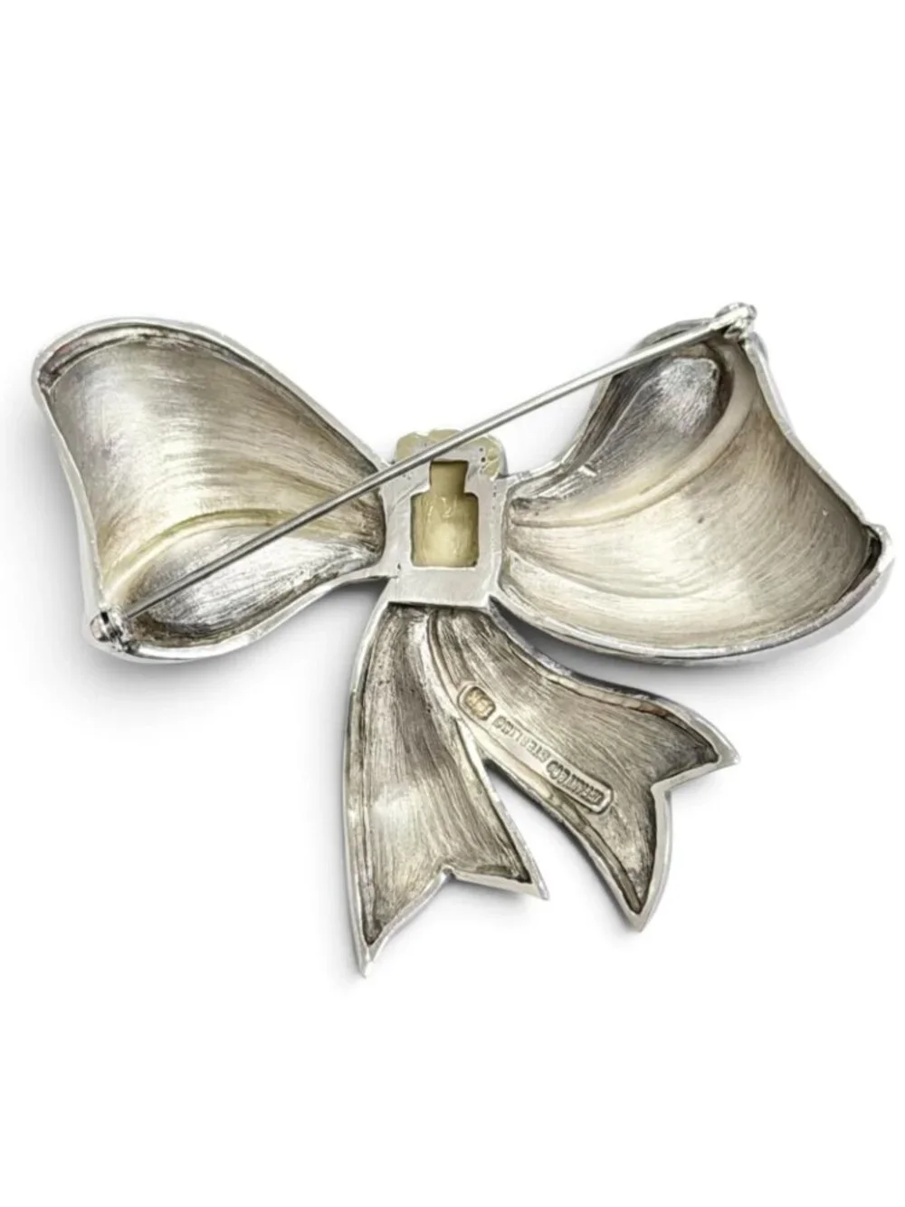 Tiffany & Co Vintage Ribbon Brooch Silver Gold